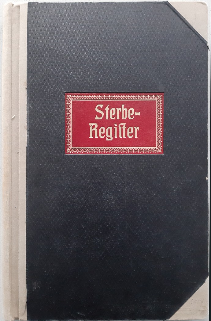Einband des Sterbebuchs, LWL-Archivamt, Best. 660/Nr. 580, Foto: LWL/Emil Schoppmann